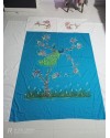 Handpainted customized double bed peacock print bedsheet